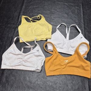 Gymshark And AYBL White Yellow and Orange Sports Bras